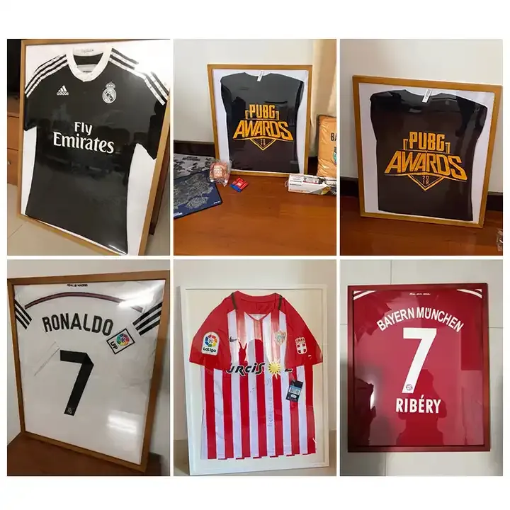 Wholesale MDF Jersey Shadow Box UV Protection Jersey Picture Frame