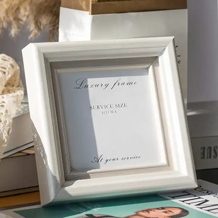 Customized MDF Wood Picture Frame White Distressed Photo Frame