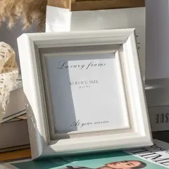 Customized MDF Wood Picture Frame White Distressed Photo Frame