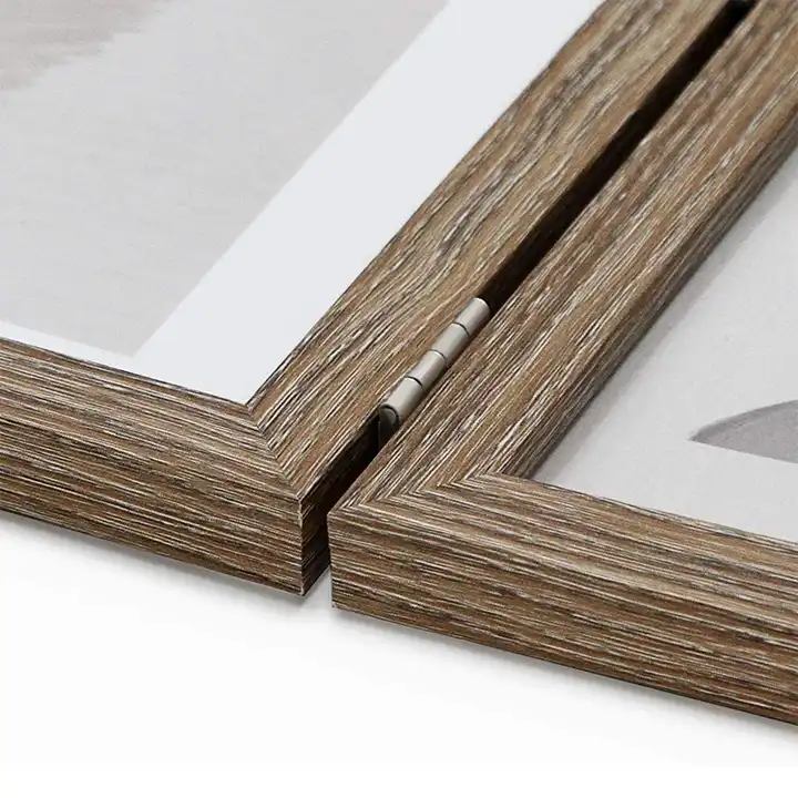 Wholesale Rustic Three Picture Frame, Triple Hinged Photo Frame with 3 Openings