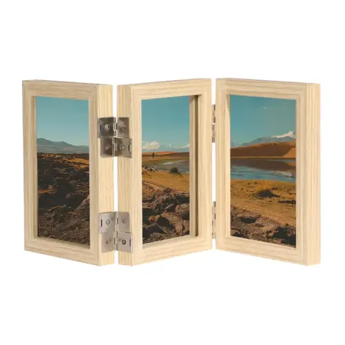 Customized Hinged Photo Frame, MDF Picturre Frame with 3 Openings