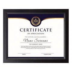 Wholesale Certificate Document Frame with High Definition Glass, MDF Picture Frame