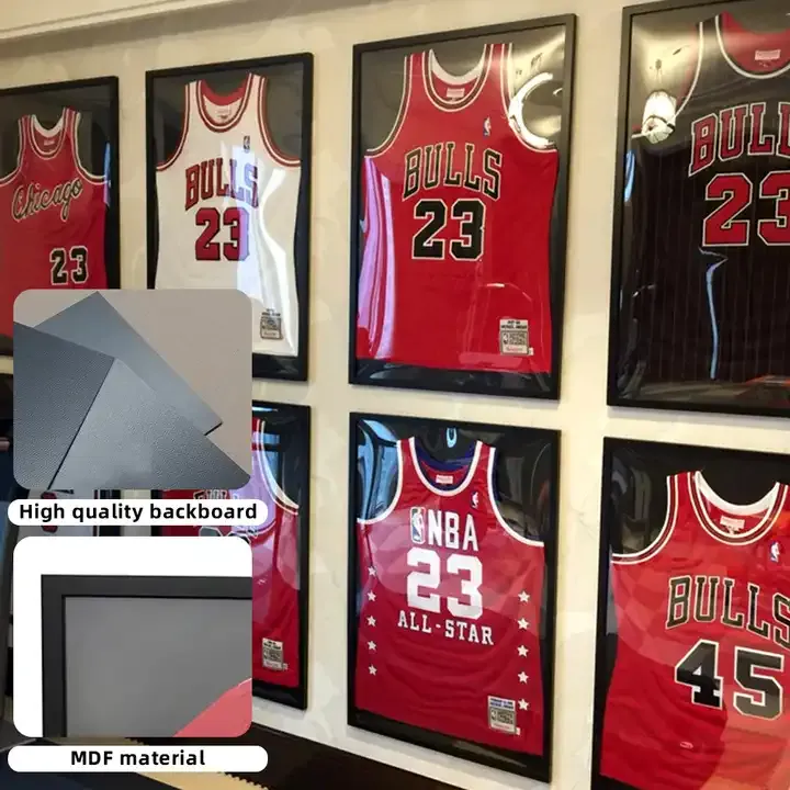 Customized Black Wood Memorabilia Shadow Box Football Basketball Jersey