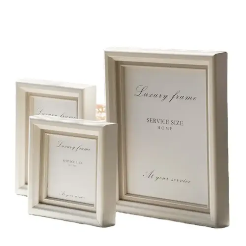 Customized MDF Wood Picture Frame White Distressed Photo Frame