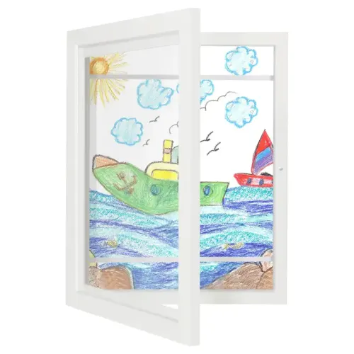 Custom Kids Artwork Picture Frame Shatter Resistant Glass Photo Frame