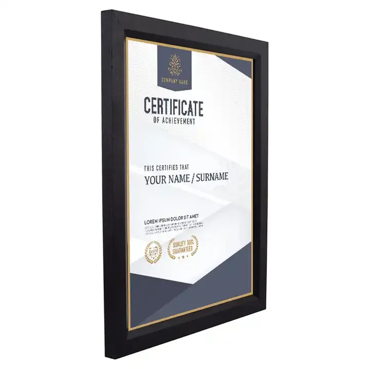 Wholesale Certificate Document Frame with High Definition Glass, MDF Picture Frame