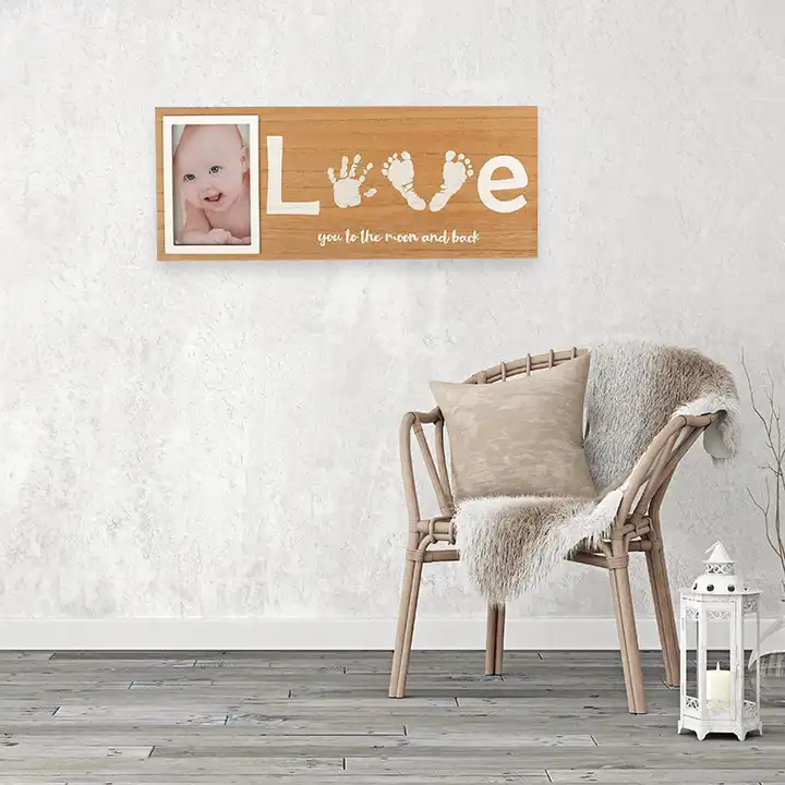 Custom Handmade Love Diy Photo Frame Baby Footprint and Handprint Picture Frame