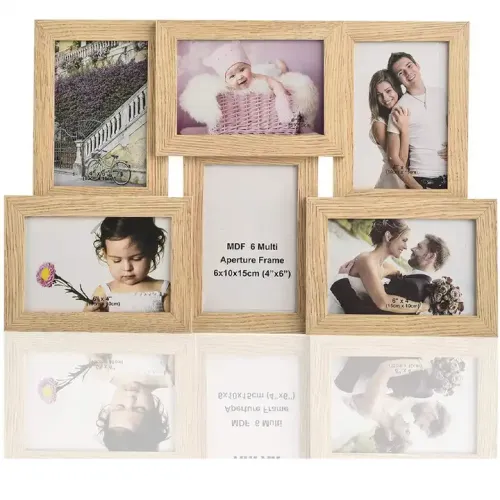Customized 10-Openings Photo Frame Collage Rustic Picture Frame