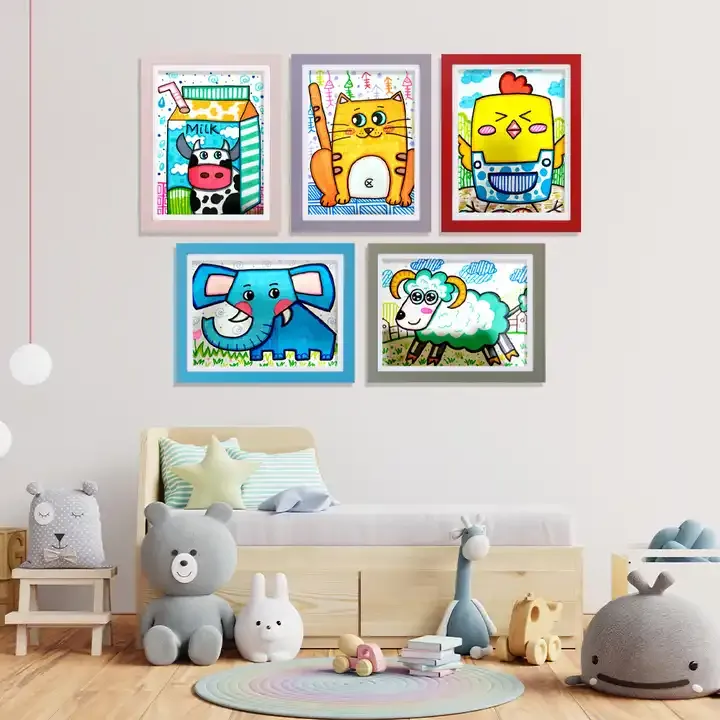 Custom Kids Artwork Picture Frame Kids MDF Wood Art Frame