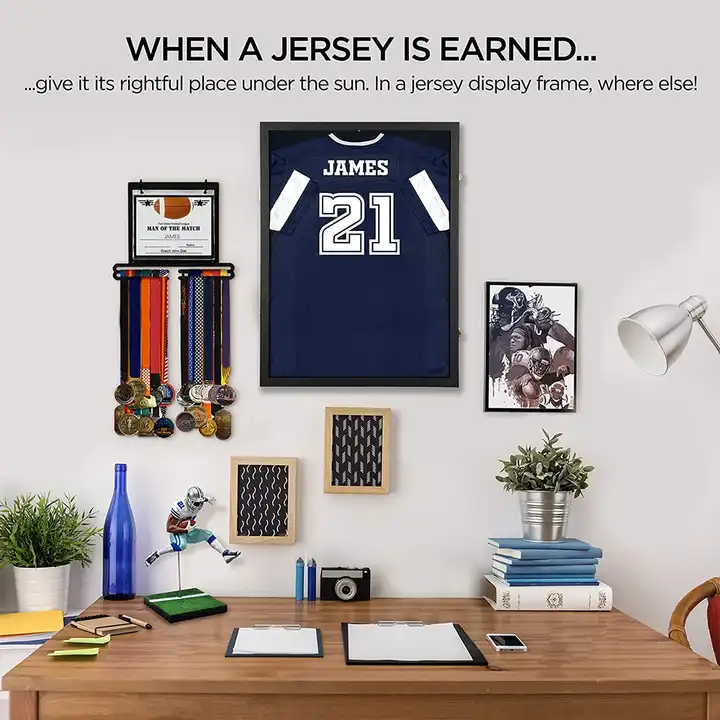 Custom Jersey Display Frame, Memorabilia Jersey Shadow Box with UV Protection