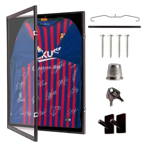 Custom Sport Jersey Frame Display Case, Lockable Jersey Shadow Box with 98% UV Protection for Football Hockey Uniform