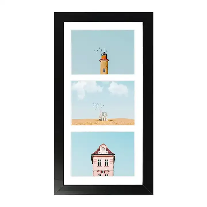 Wholesale Black Photo Frame, Collage Picture Frame with 3 Openings