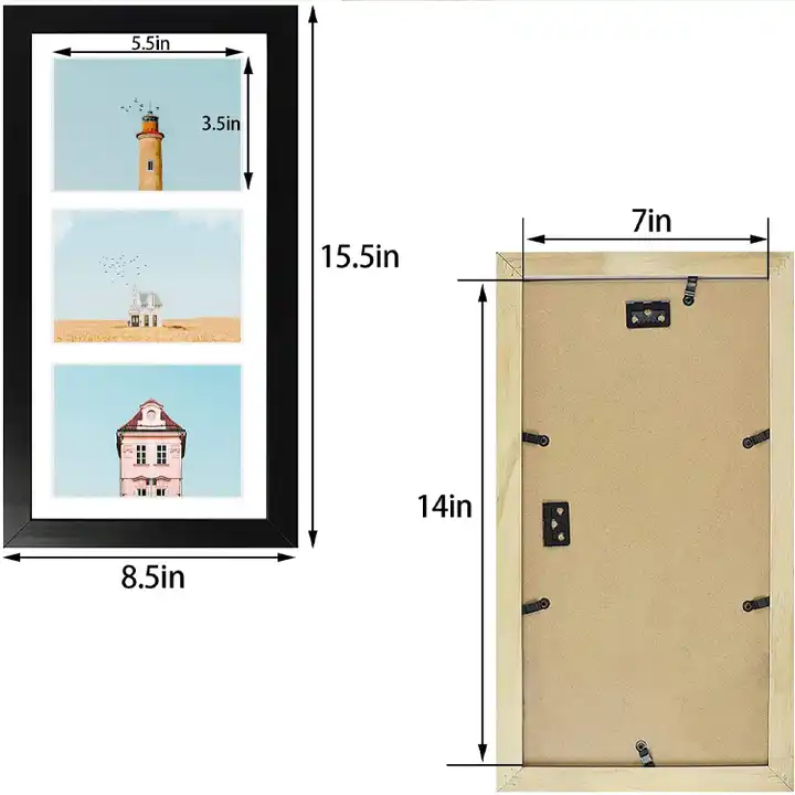 Wholesale Black Photo Frame, Collage Picture Frame with 3 Openings