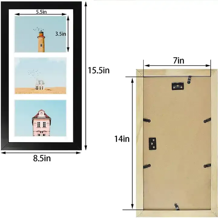Wholesale Black Photo Frame, Collage Picture Frame with 3 Openings