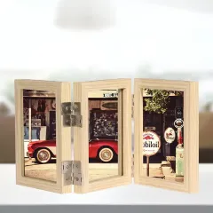 Customized Hinged Photo Frame, MDF Picturre Frame with 3 Openings