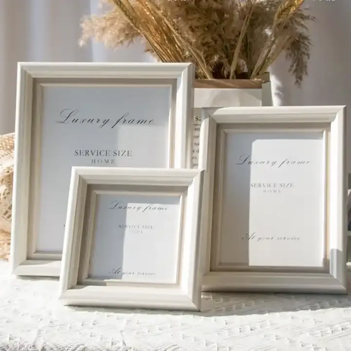 Customized MDF Wood Picture Frame White Distressed Photo Frame