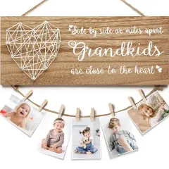 Custom Picture Frame with Clips, Handmade String Heart Photo Frame