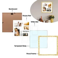 Custom Gold Photo Frame Square Collage Picture Frame