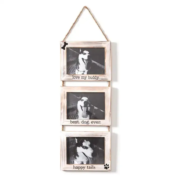 Wholesale Rope Collage Picture Frame Solid Wood Rustic Photo Frame