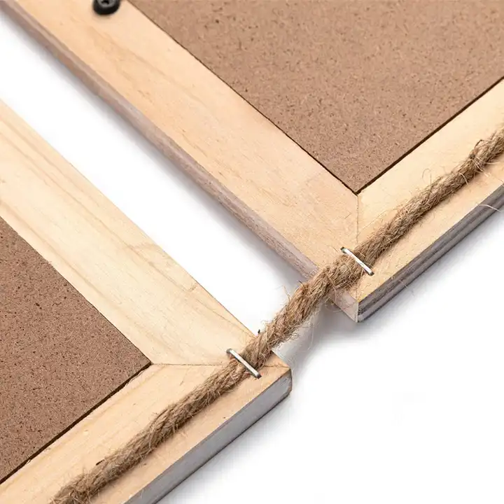 Wholesale Rope Collage Picture Frame Solid Wood Rustic Photo Frame