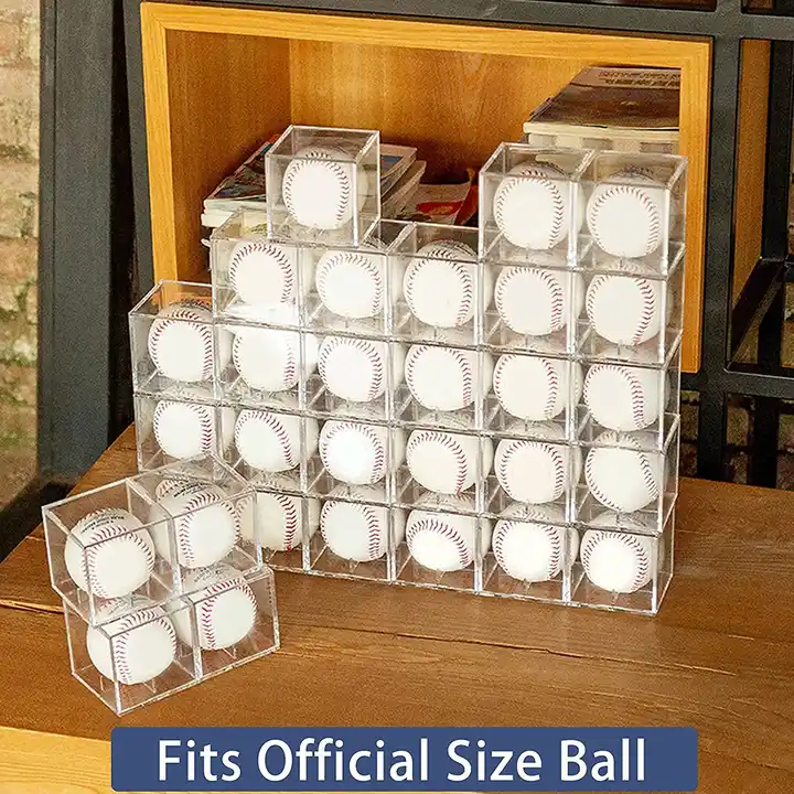 Custom Baseball Display Case, UV Protected Acrylic Cube Box