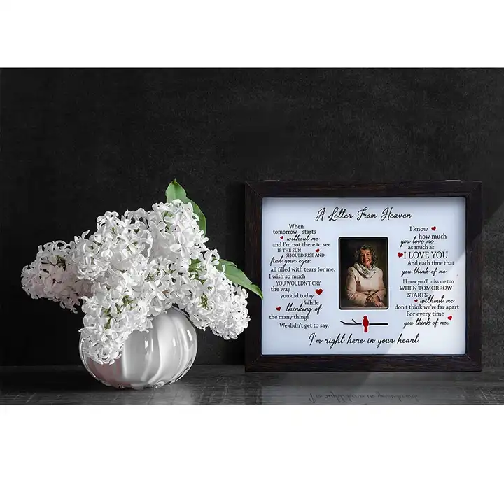 Customized Wooden Sympathy Gift Shadow Box LED Memorial Shadow Box Picture Frame