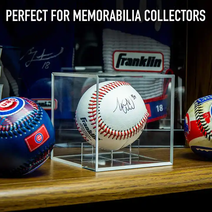 Custom Baseball Display Case, UV Protected Acrylic Cube Box