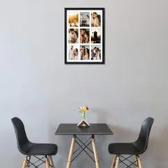 Custom Black Photo Frame Wood Collage Frame with Real Glass