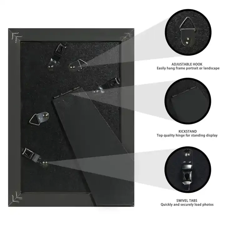 Custom Solid Wood Picture Frame Rustic Black Photo Frame