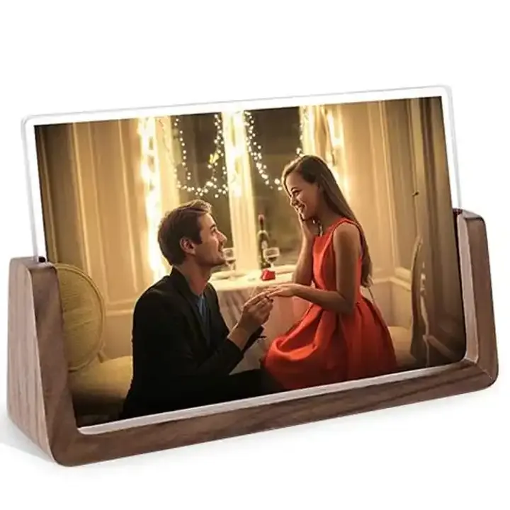 Wholesale Wood Picture Frame Rustic Photo Frame with Walnut Wood Color