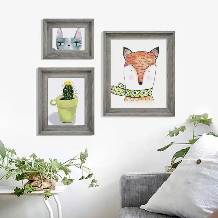 Customized Wood Grain Picture Frame Pine Wood Photo Frame