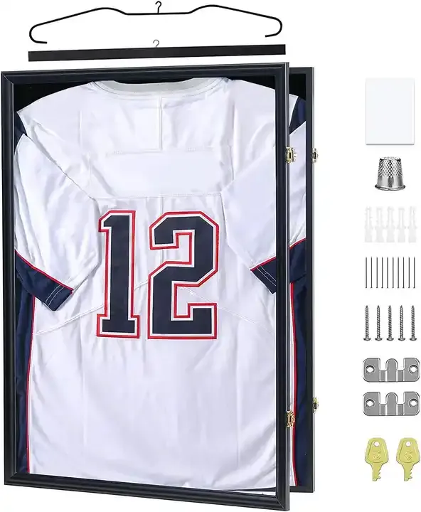Custom Jersey Frame Display Case, Jersey Shadow Box with 98% UV Protection Acrylic Glass
