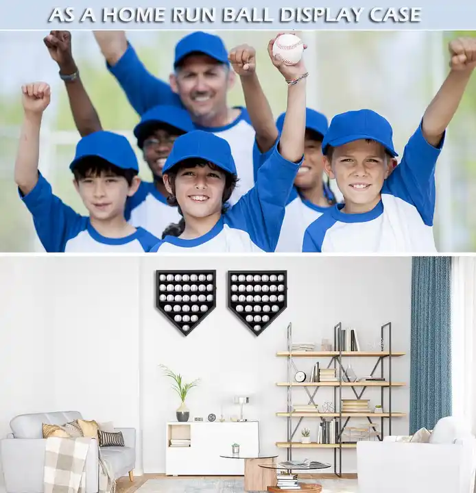 Customized Baseball Display Case, Baseball Shadow Box with Lock and UV Protection Door, Frame for Homerun and Collector Autograph Balls