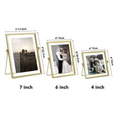 Custom Metal Floating Picture Frame Double-Sided Glass Photo Frame