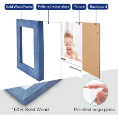 Wholesale Blue Photo Frame Solid Wood Picture Frame