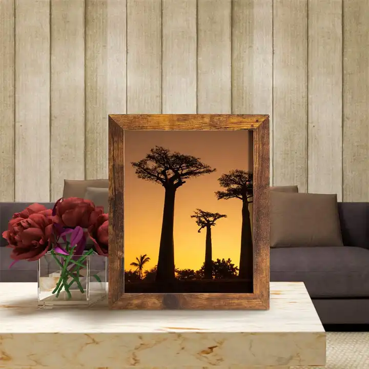 Custom 4x6 & 8x10 Picture Frame Solid Wood Photo Frame with High Definition Glass