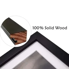 Custom Black Photo Frame Wood Collage Frame with Real Glass
