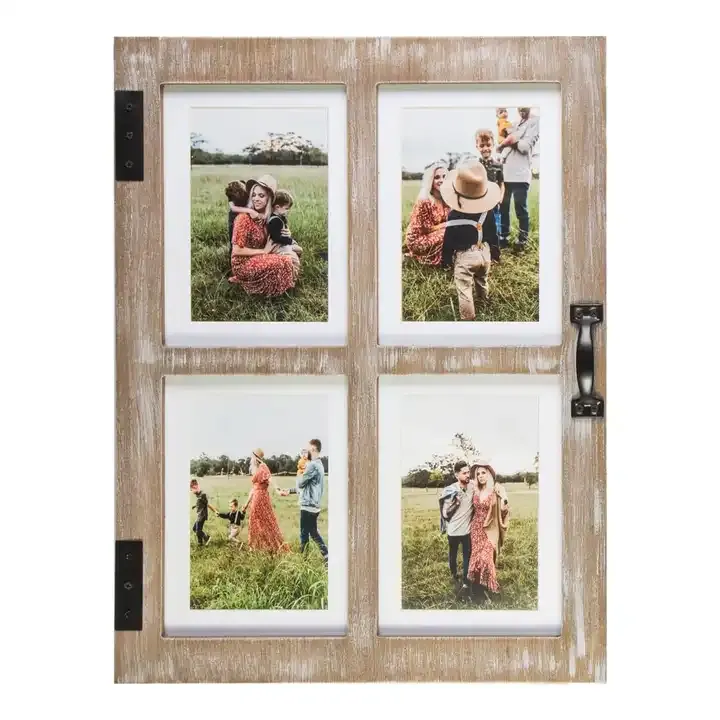 Wholesale Wood Photo Frame with White Mat Collage Picture Frame