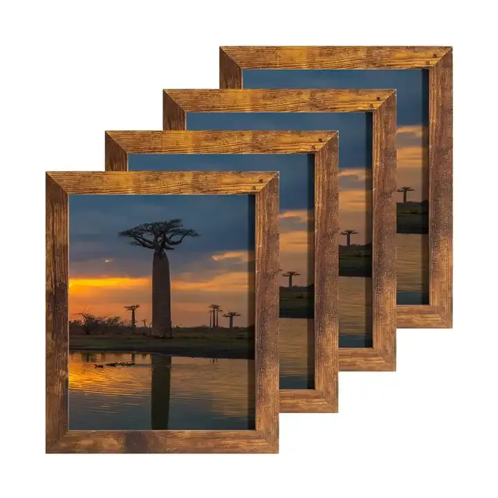 Custom 4x6 & 8x10 Picture Frame Solid Wood Photo Frame with High Definition Glass