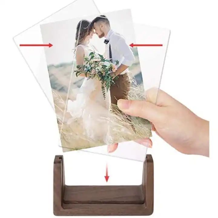 Wholesale Wood Picture Frame Rustic Photo Frame with Walnut Wood Color