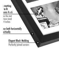 Custom Collage Picture Frame with Five Openings, Solid Wood Photo Frame