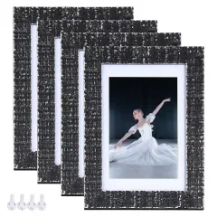 Customized Wood Picture Frame Washed Black Photo Frame