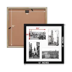 Custom 12x12 Black Wood Photo Frame Square Collage Picture Frame
