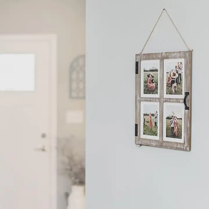 Wholesale Wood Photo Frame with White Mat Collage Picture Frame