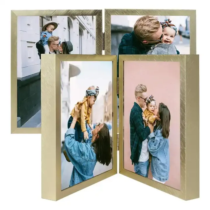 Custom Self-Standing Table Top Photo Frame Hinged Aluminum Picture Frame