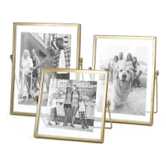 Custom Metal Floating Picture Frame Double-Sided Glass Photo Frame