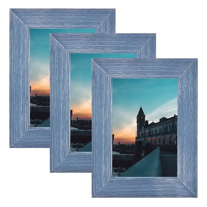 Wholesale Blue Photo Frame Solid Wood Picture Frame
