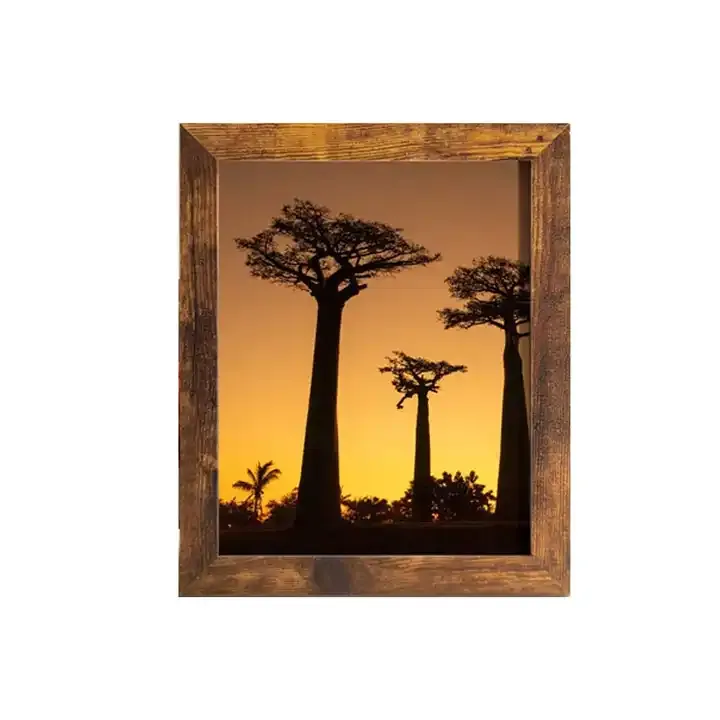 Custom 4x6 & 8x10 Picture Frame Solid Wood Photo Frame with High Definition Glass