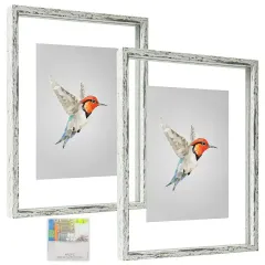 Customized Floating Wood Picture Frame Double Glass Rustic Photo Frame