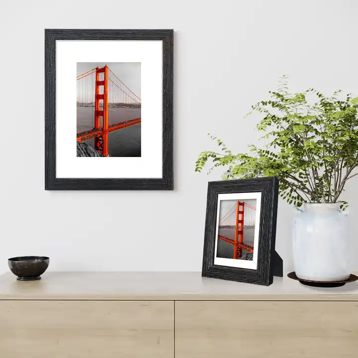 Custom Solid Wood Picture Frame Rustic Black Photo Frame